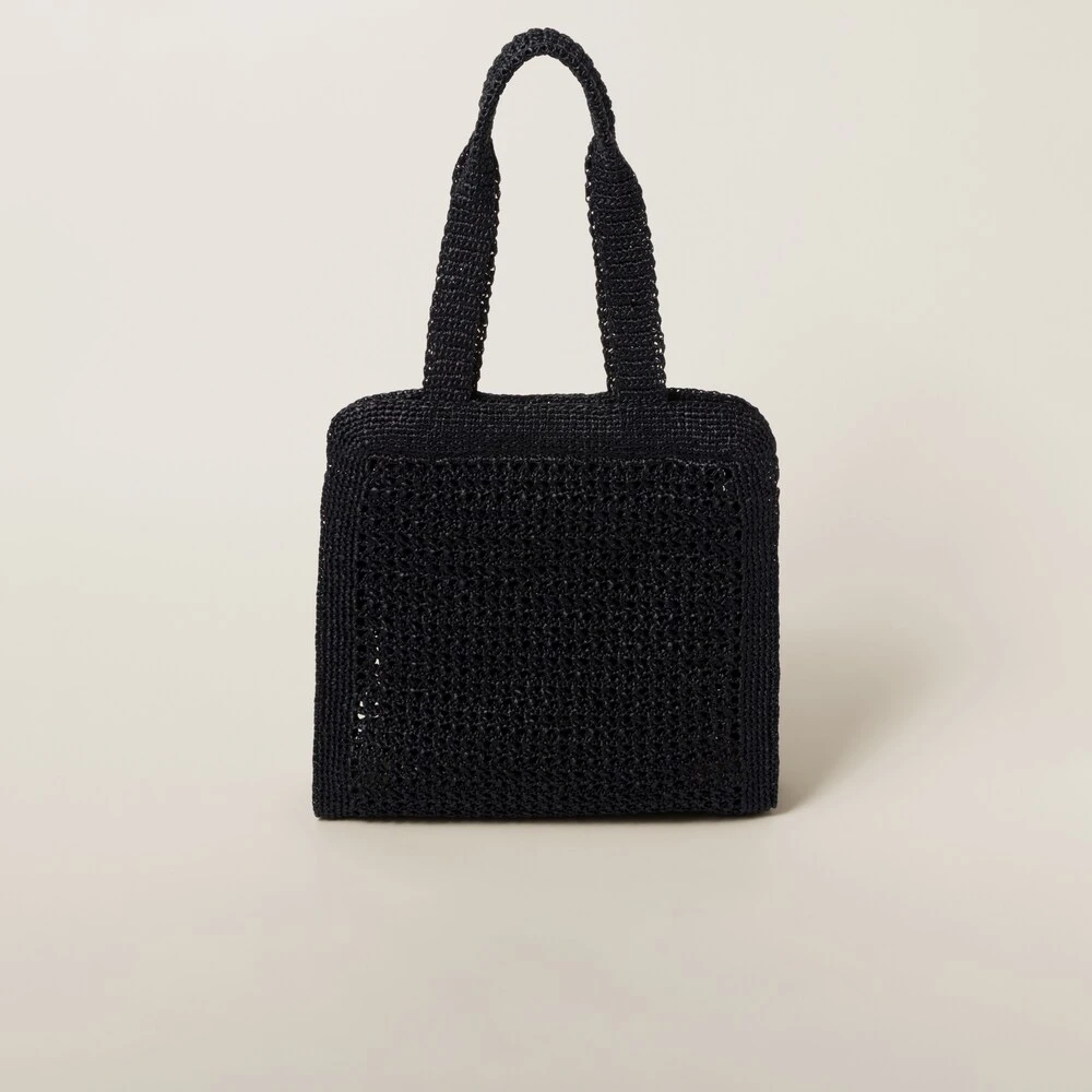 Miu Miu Woven Fabric Tote Bag - Image 4