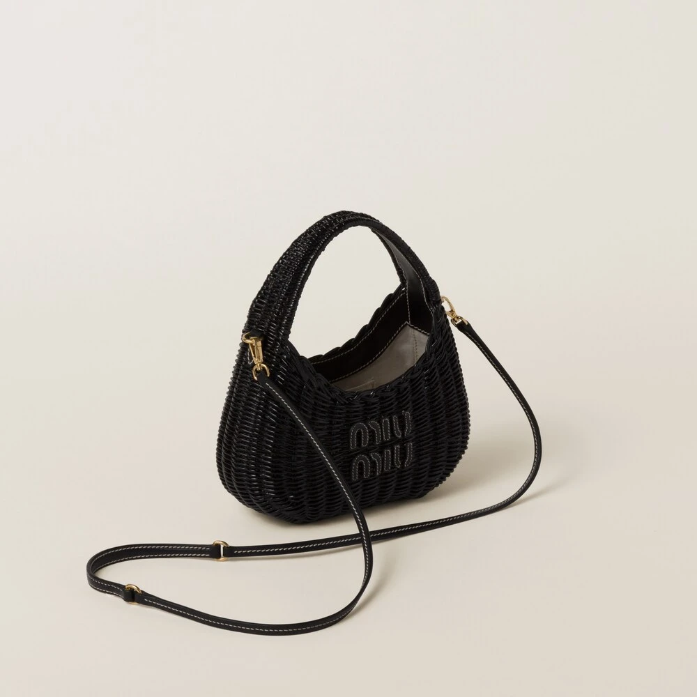 Miu Miu Wander Wicker Hobo Bag - Image 3
