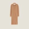 Miu Miu Single-breasted Velour Camel-hair Coat