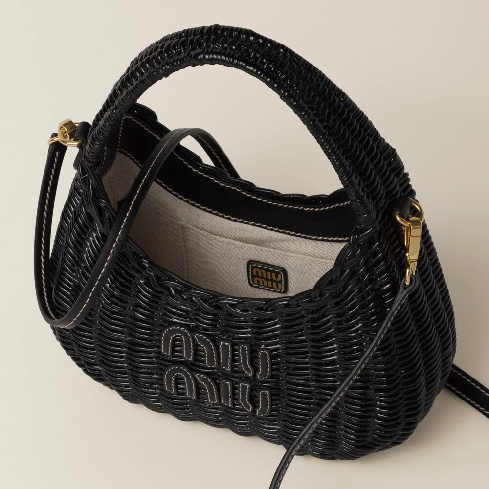 Miu Miu Wander Wicker Hobo Bag - Image 6