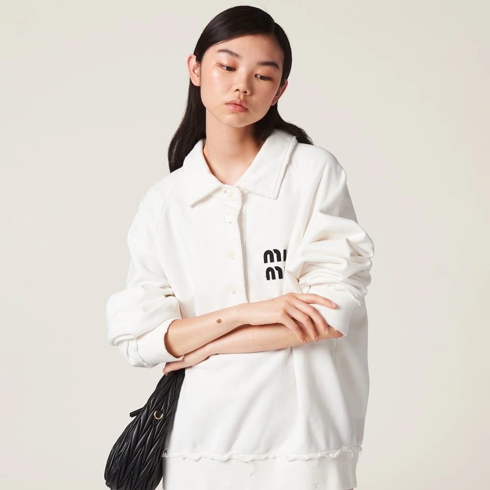 Miu Miu Cotton Polo Sweatshirt - Image 5