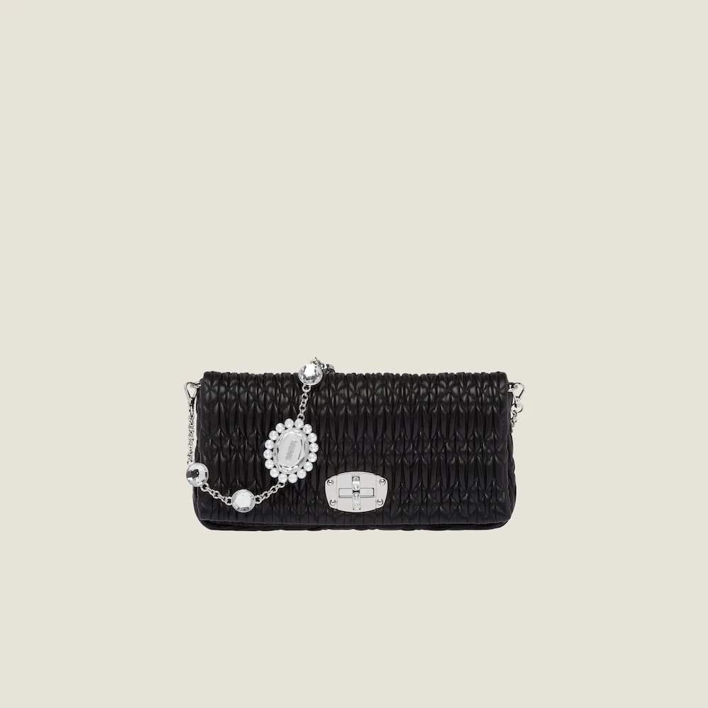 Miu Miu Iconic Crystal Cloqué Nappa Leather Bag