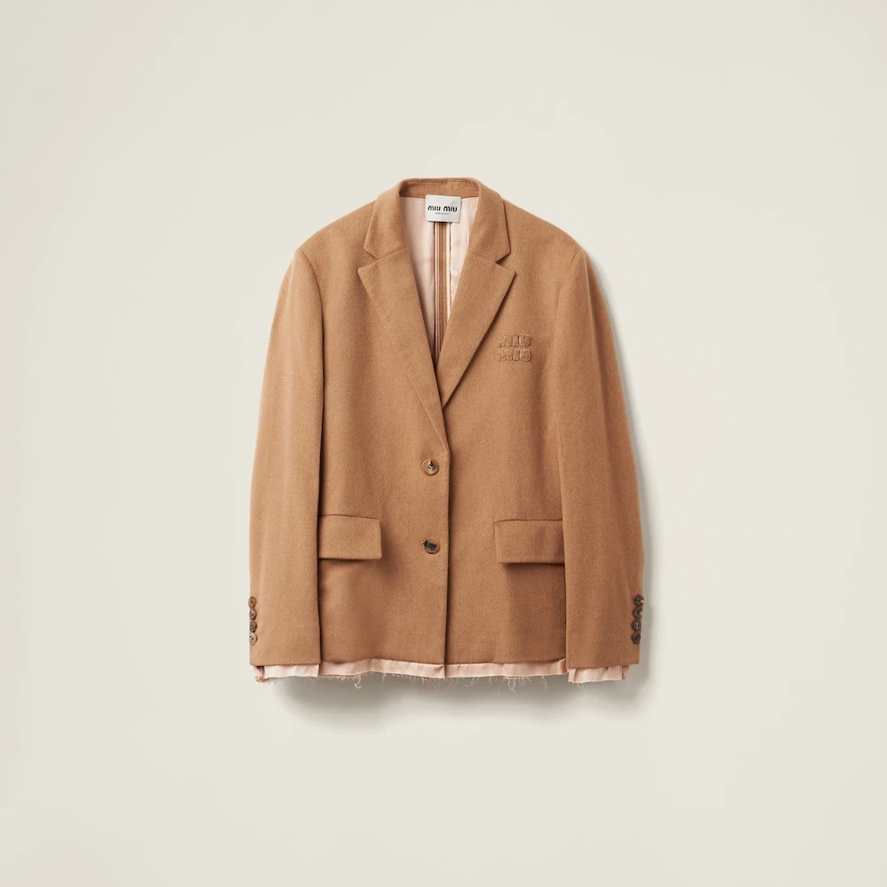 Miu Miu Single-breasted Camel Hair Jacket