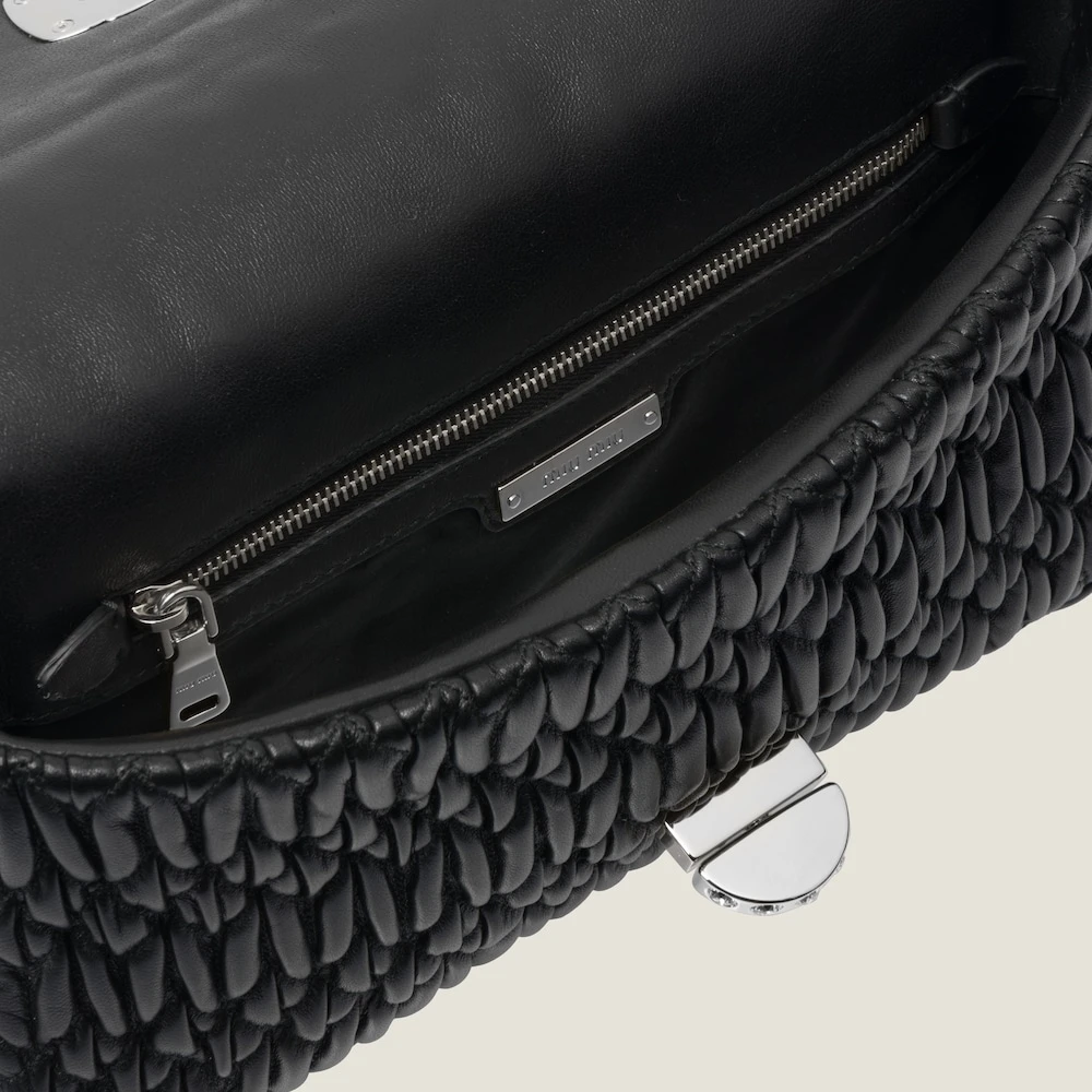 Miu Miu Iconic Crystal Cloqué Nappa Leather Bag - Image 6