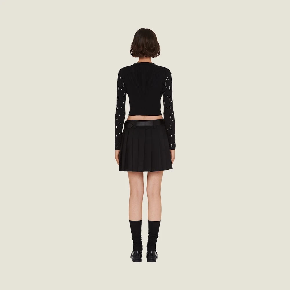 Miu Miu Embroidered Wool Cardigan - Image 3