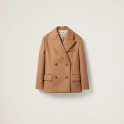 Miu Miu Double-breasted Camel Hair Jacket
