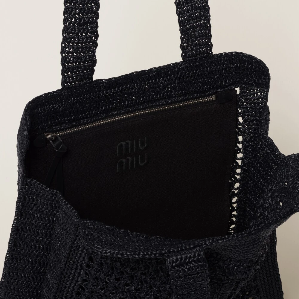 Miu Miu Woven Fabric Tote Bag - Image 6