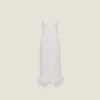 Miu Miu Stretch Cady Dress With Feathers