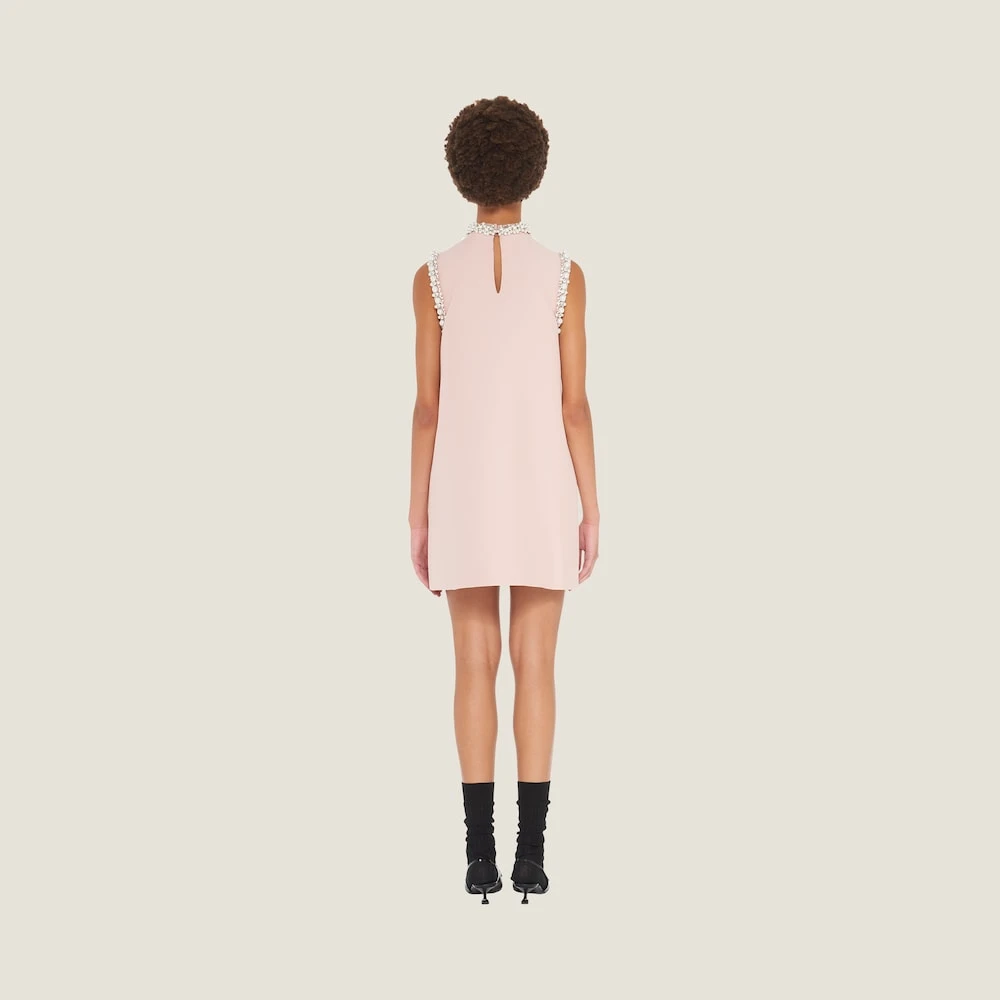 Miu Miu Embroidered Tricotine Minidress - Image 3