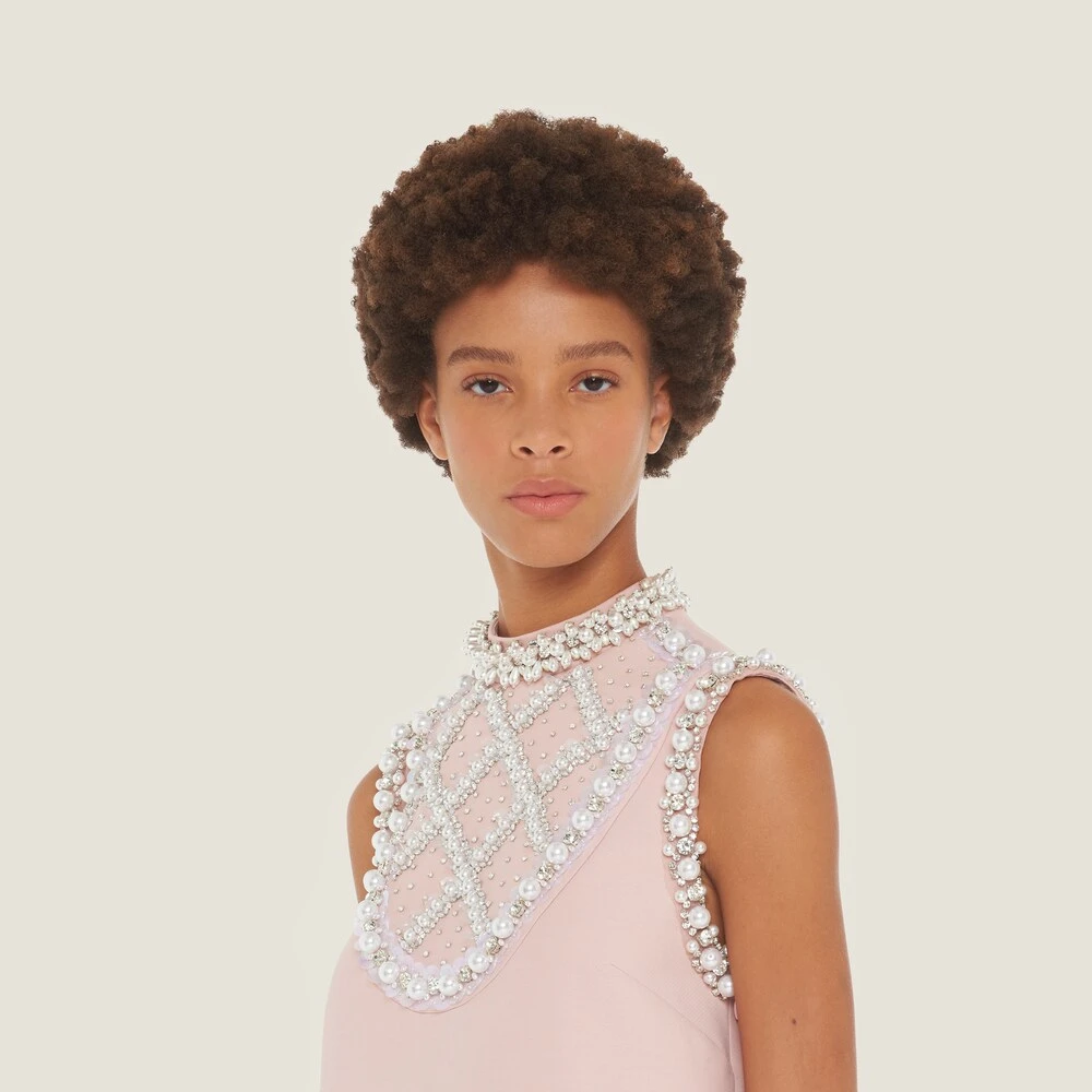 Miu Miu Embroidered Tricotine Minidress - Image 4