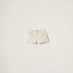 Miu Miu Ecru Denim Shorts