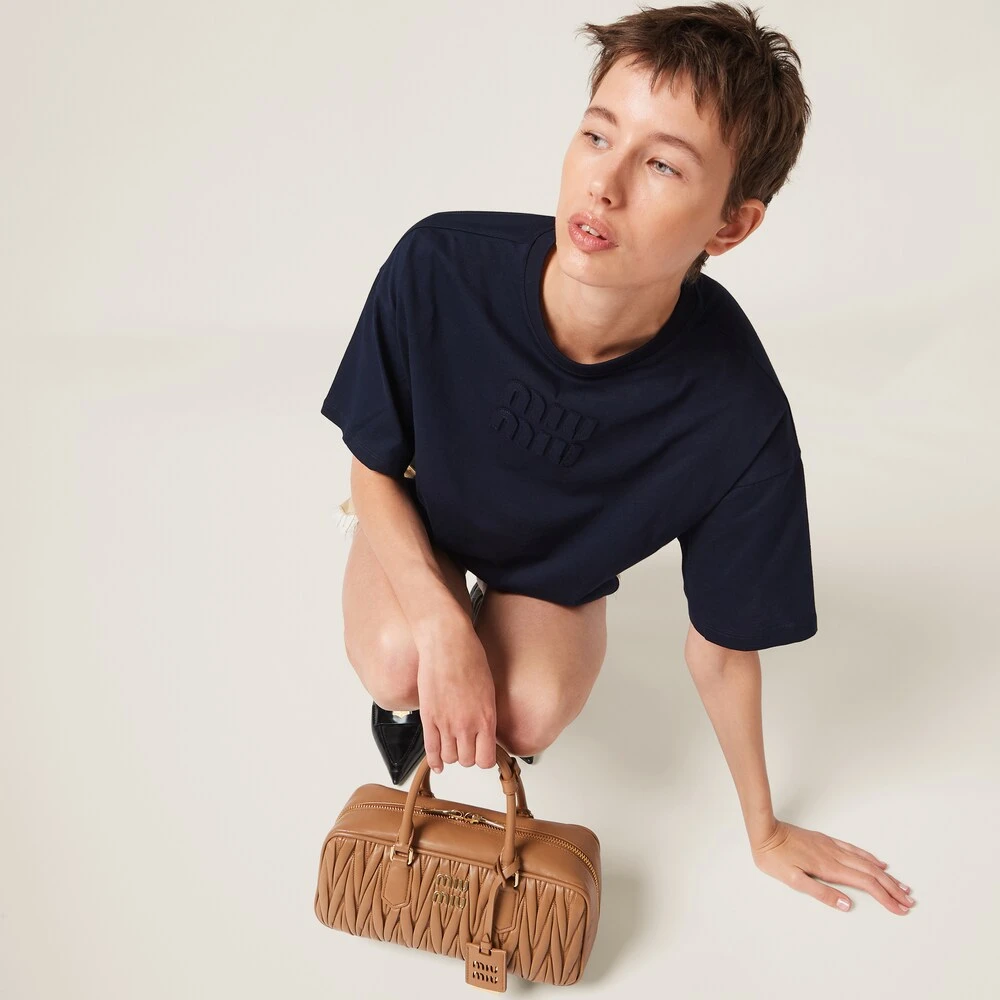 Miu Miu Cotton Jersey T-shirt With Embroidered Logo - Image 5