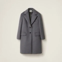 Miu Miu Single-breasted Velour Coat