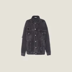 Miu Miu Oversized Black Denim Blouson Jacket