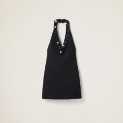 Miu Miu Embroidered Grain De Poudre Mini-dress