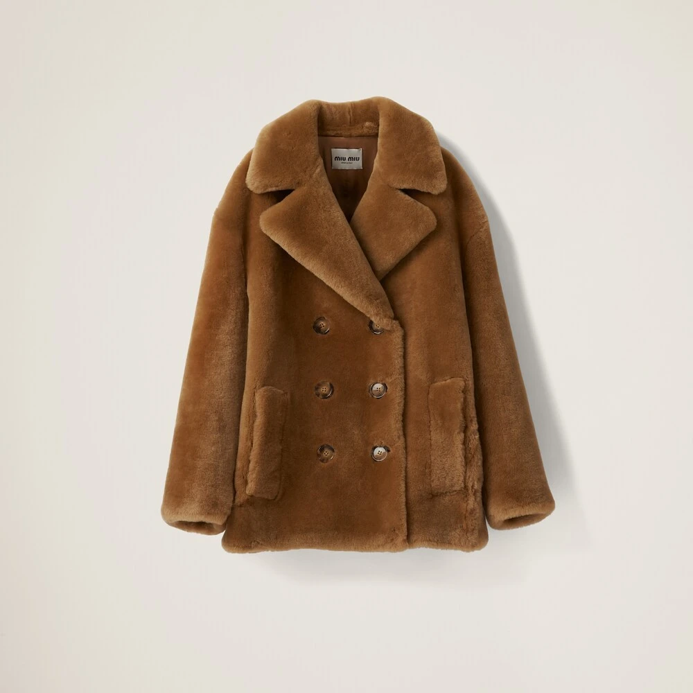 Miu Miu Double-breasted Shearling Jacket