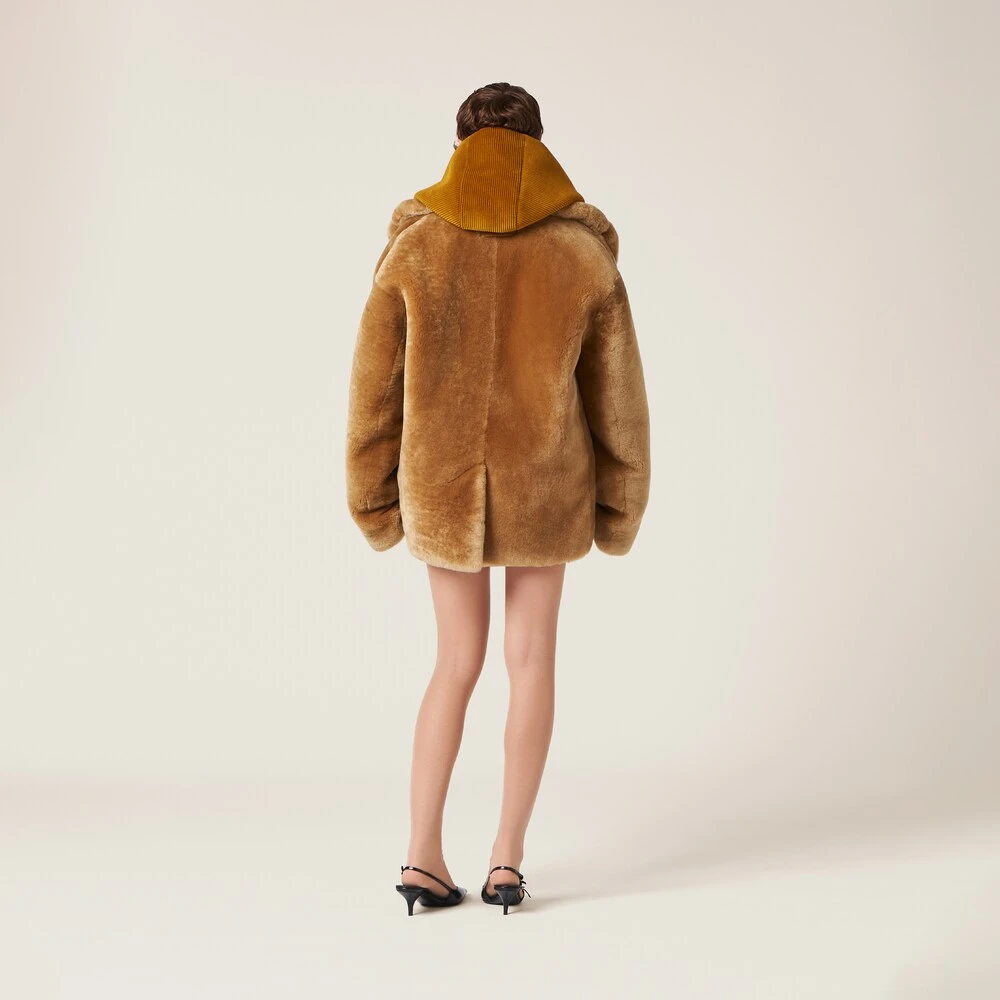 Miu Miu Double-breasted Shearling Jacket - Image 3