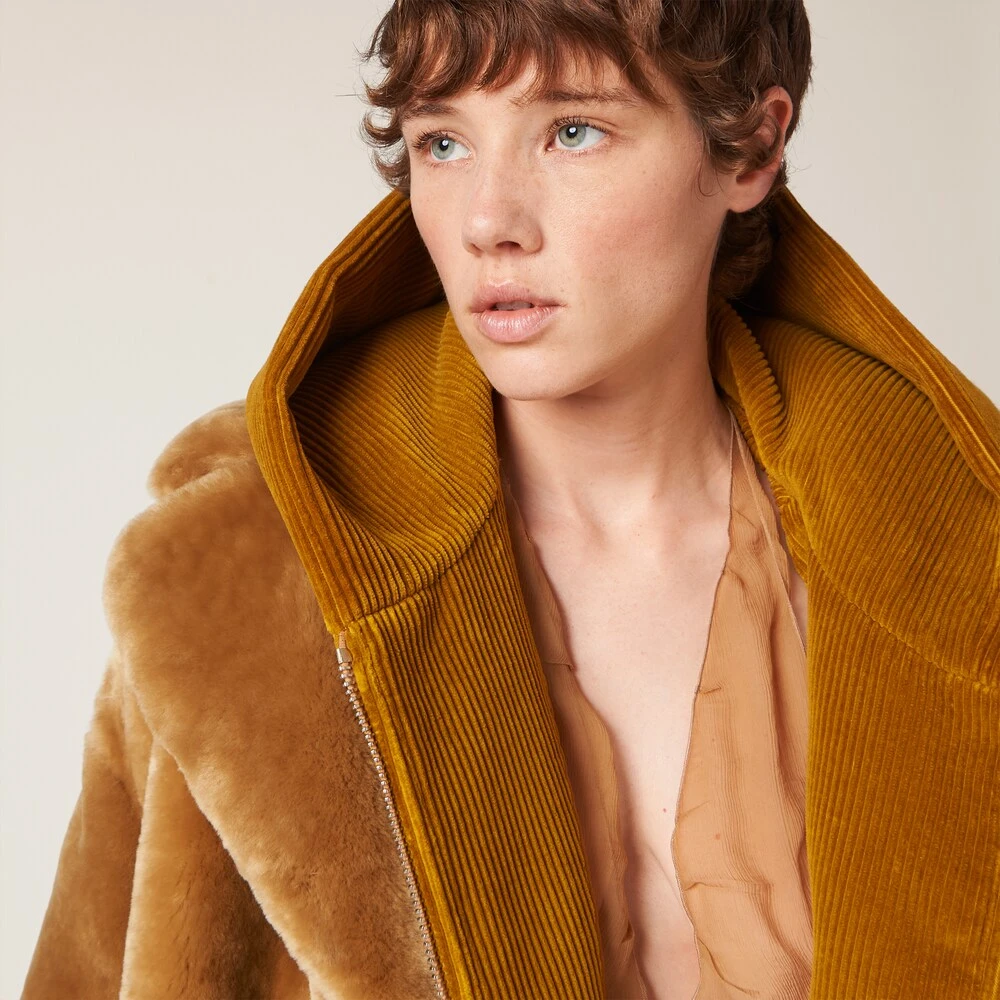 Miu Miu Double-breasted Shearling Jacket - Image 4
