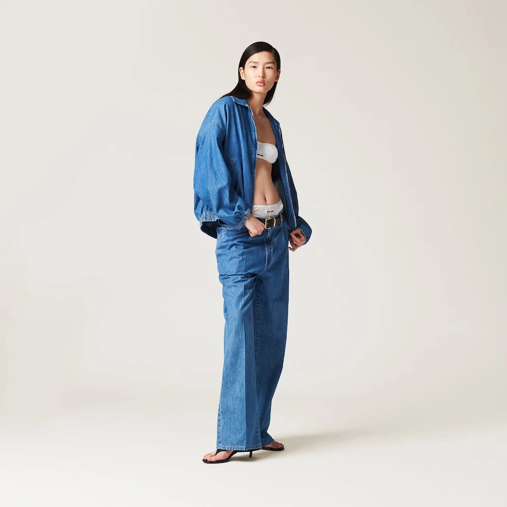 Miu Miu Chambray Blouson Jacket - Image 4