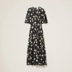 Miu Miu Crepe De Chine Long Dress