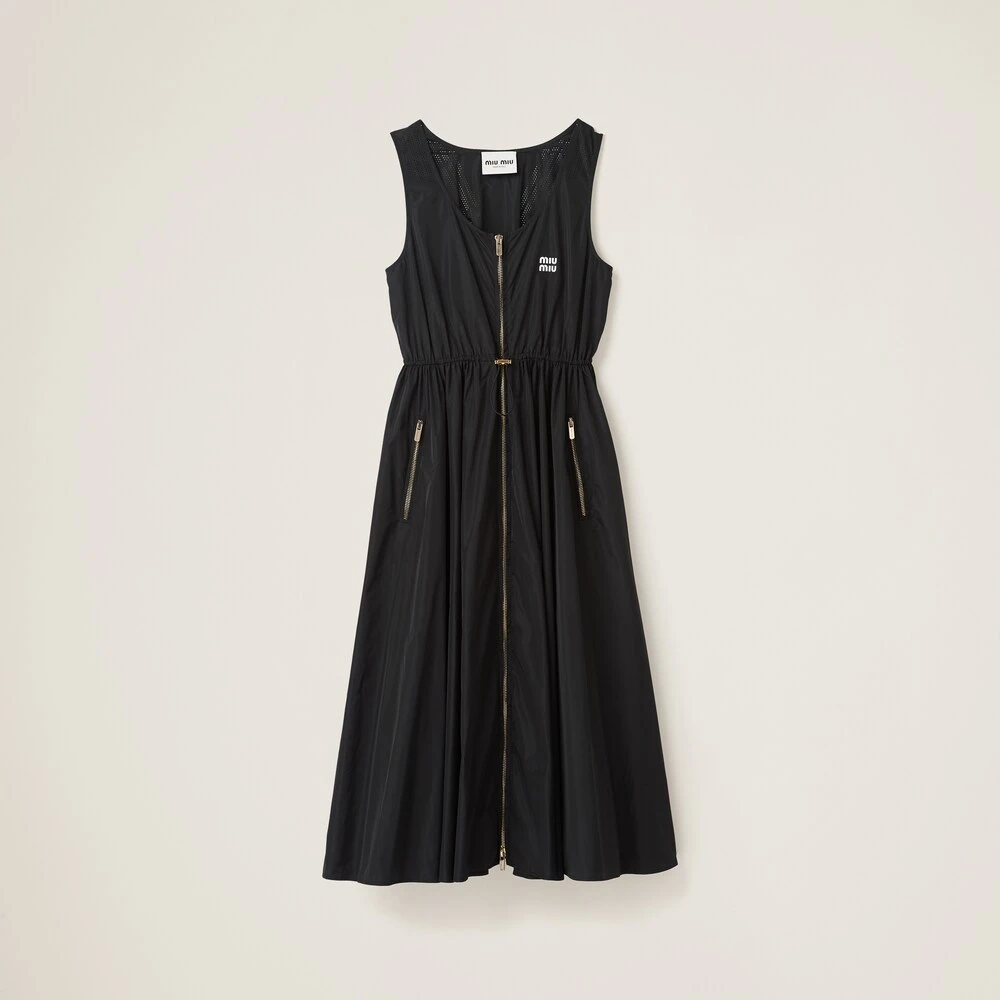 Miu Miu Sleeveless Technical Silk Dress