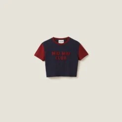 Miu Miu Jersey T-shirt With Embroidered Logo