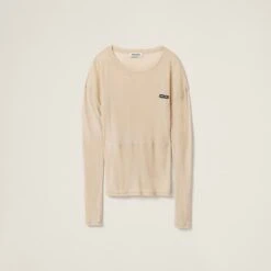 Miu Miu Garment-dyed Ribbed Jersey Knit Dress