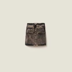 Miu Miu Marbleized Denim Skirt