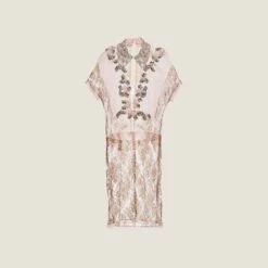 Miu Miu Chantilly Lace Dress With Embroidered Collar