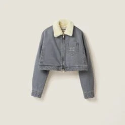 Miu Miu Embroidered Denim Blouson Jacket
