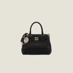 Miu Miu Miu Crystal Nappa Leather And Crystal Handbag