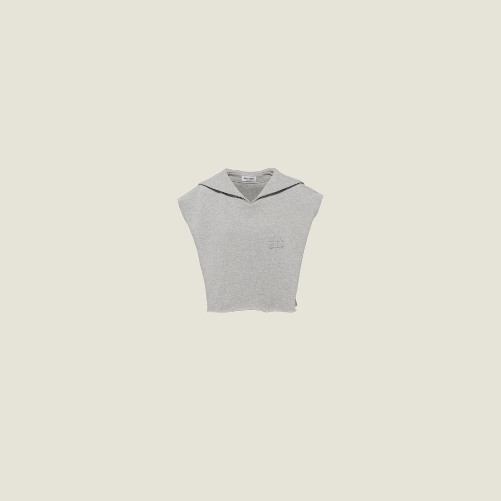 Miu Miu Sleeveless Cotton Sweatshirt