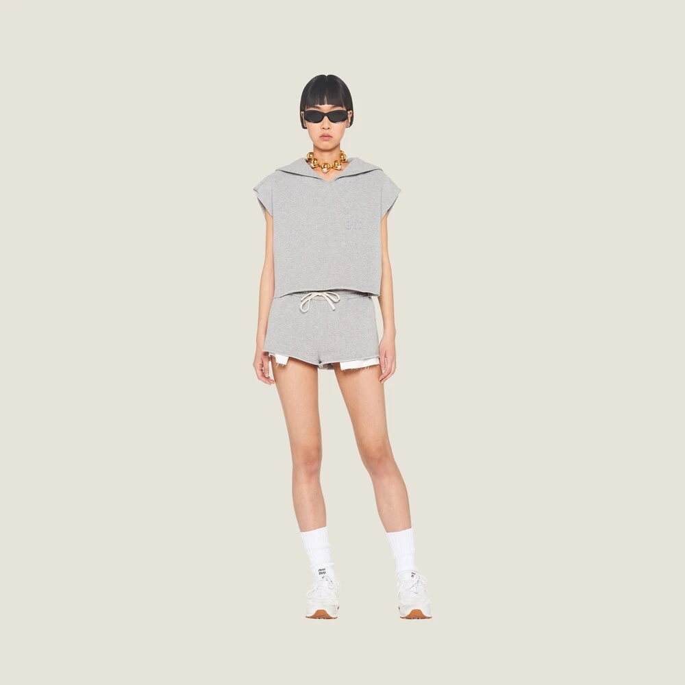 Miu Miu Sleeveless Cotton Sweatshirt - Image 2