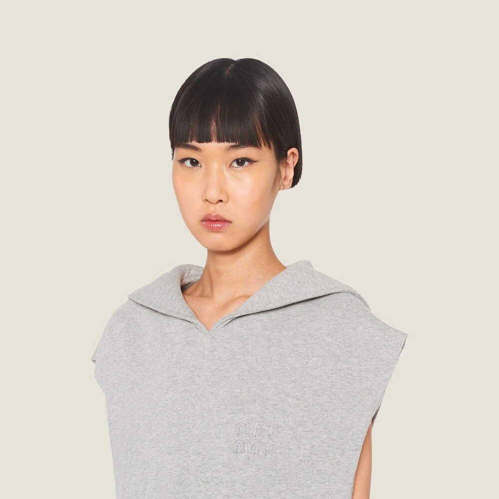Miu Miu Sleeveless Cotton Sweatshirt - Image 4
