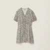 Miu Miu Heart Print Crepe De Chine Mini-dress