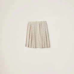 Miu Miu Polka-dot Crepe De Chine Skirt