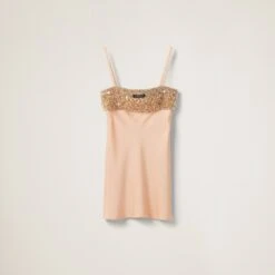 Miu Miu Embroidered Satin Dress