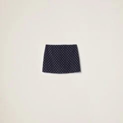 Miu Miu Polka-dot Crepe De Chine Miniskirt