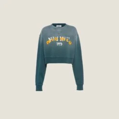 Miu Miu Garment-dyed Cotton Fleece Sweatshirt