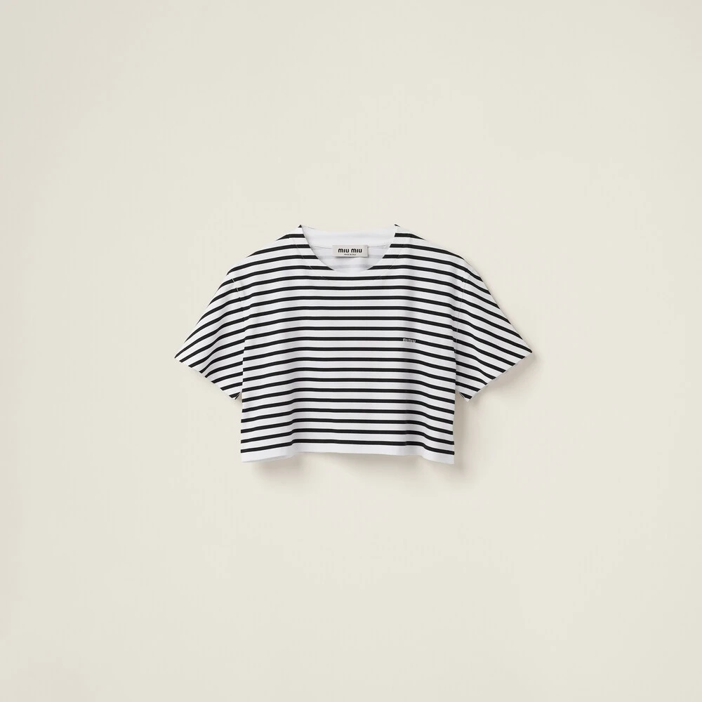 Miu Miu Cotton T-shirt With Printed Logo