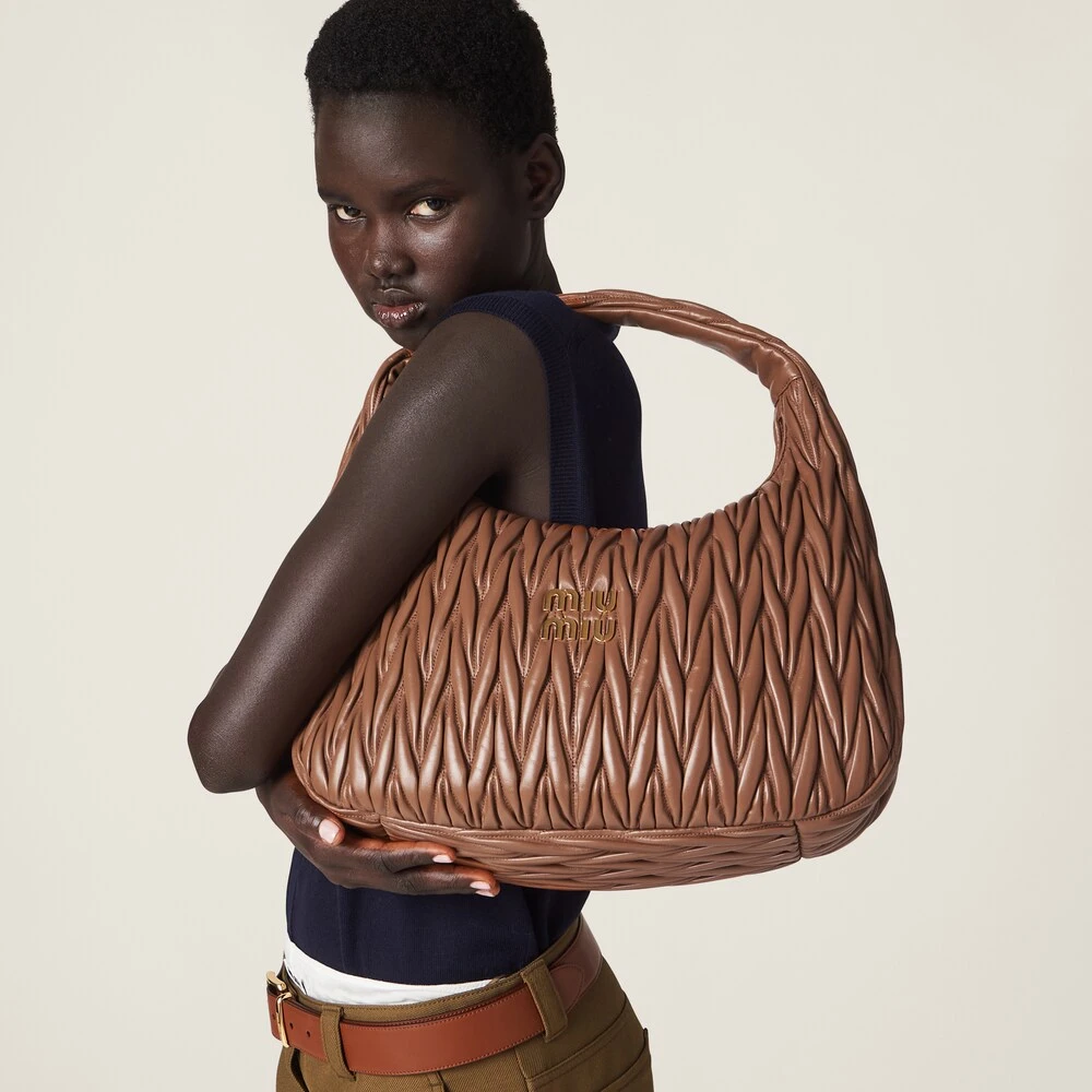 Miu Miu Wander Matelassé Nappa Leather Hobo Bag - Image 2