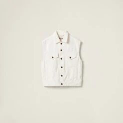Miu Miu White Denim Blouson Jacket