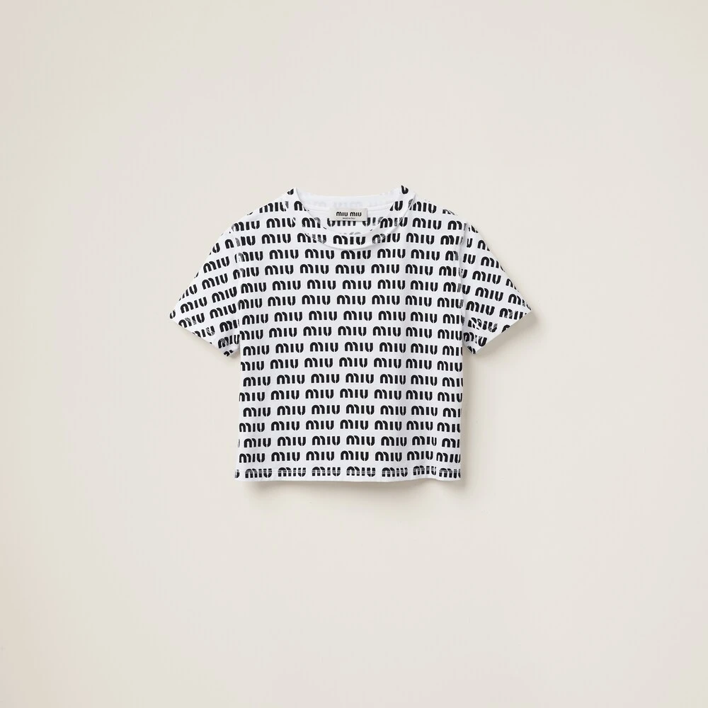 Miu Miu Print Cotton T-shirt