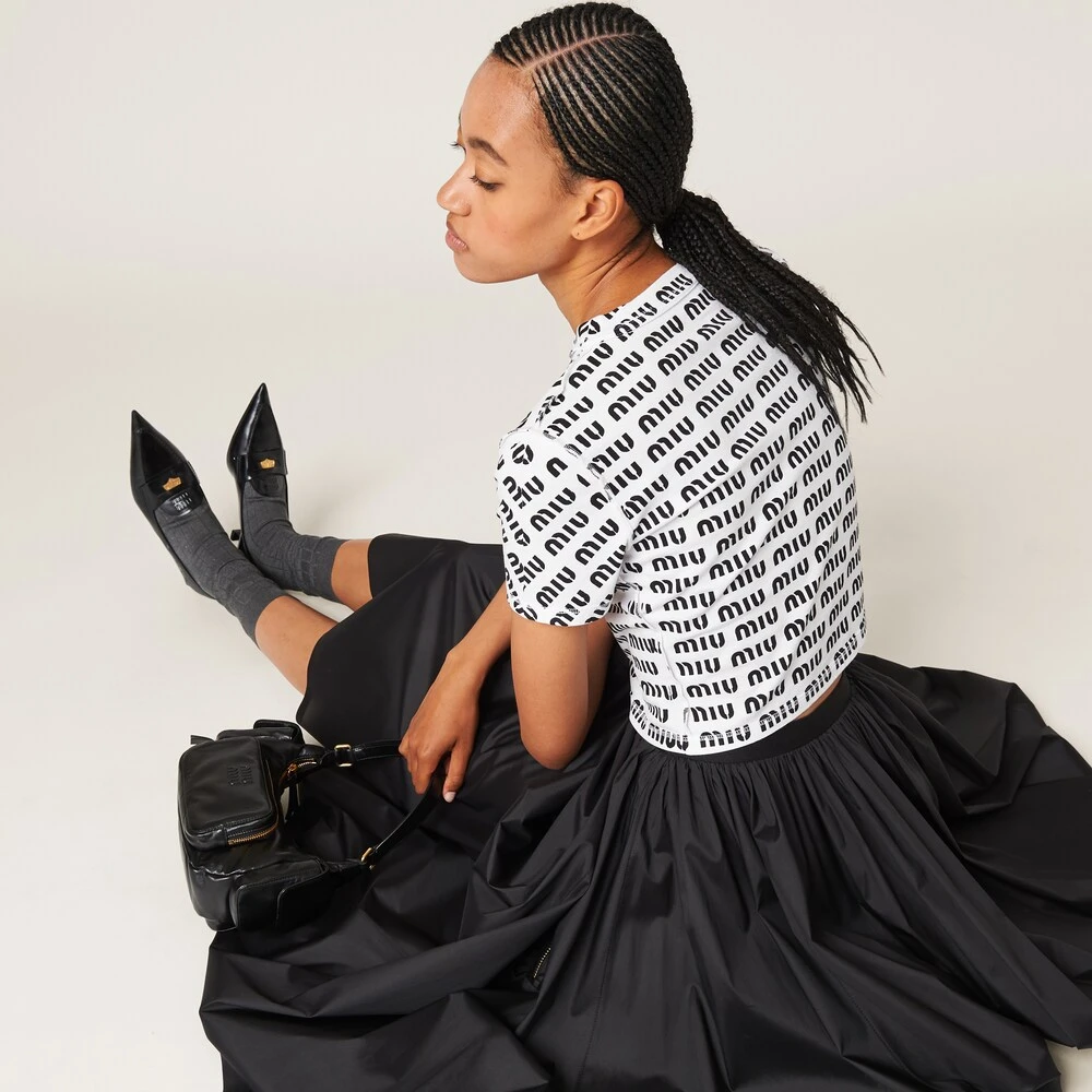 Miu Miu Print Cotton T-shirt - Image 5