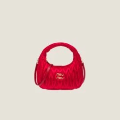 Miu Miu Wander Matelassé Satin Mini Hobo Bag