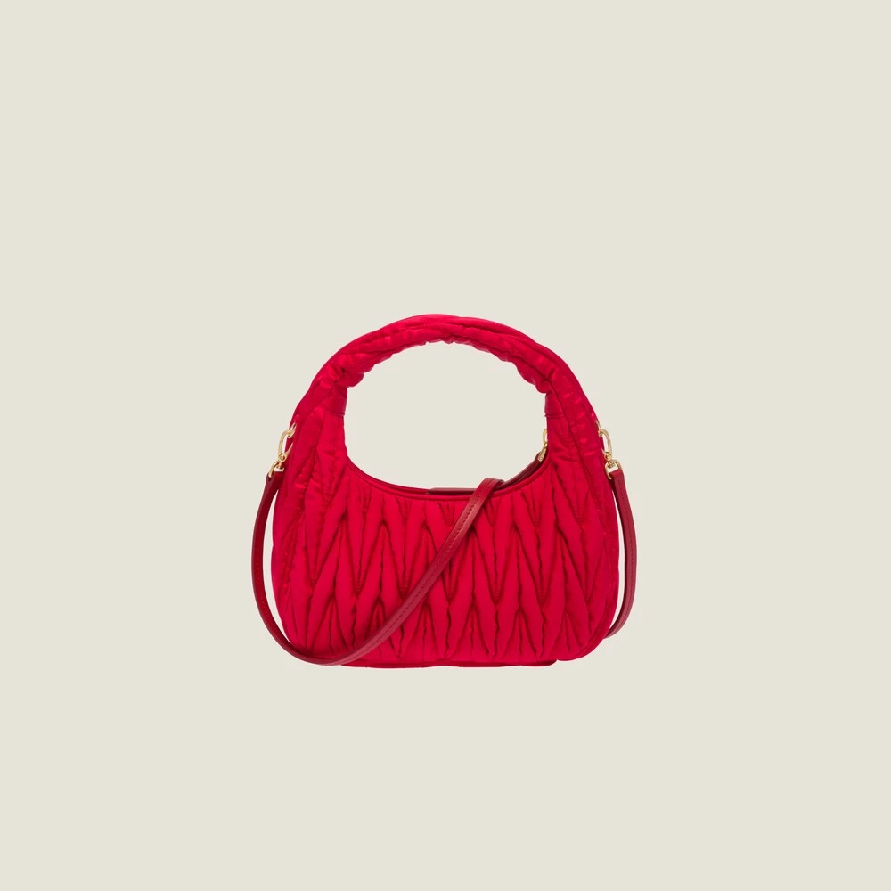 Miu Miu Wander Matelassé Satin Mini Hobo Bag - Image 4