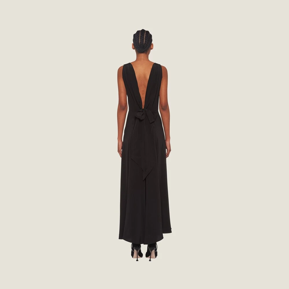Miu Miu Long Crepe De Chine Dress - Image 3