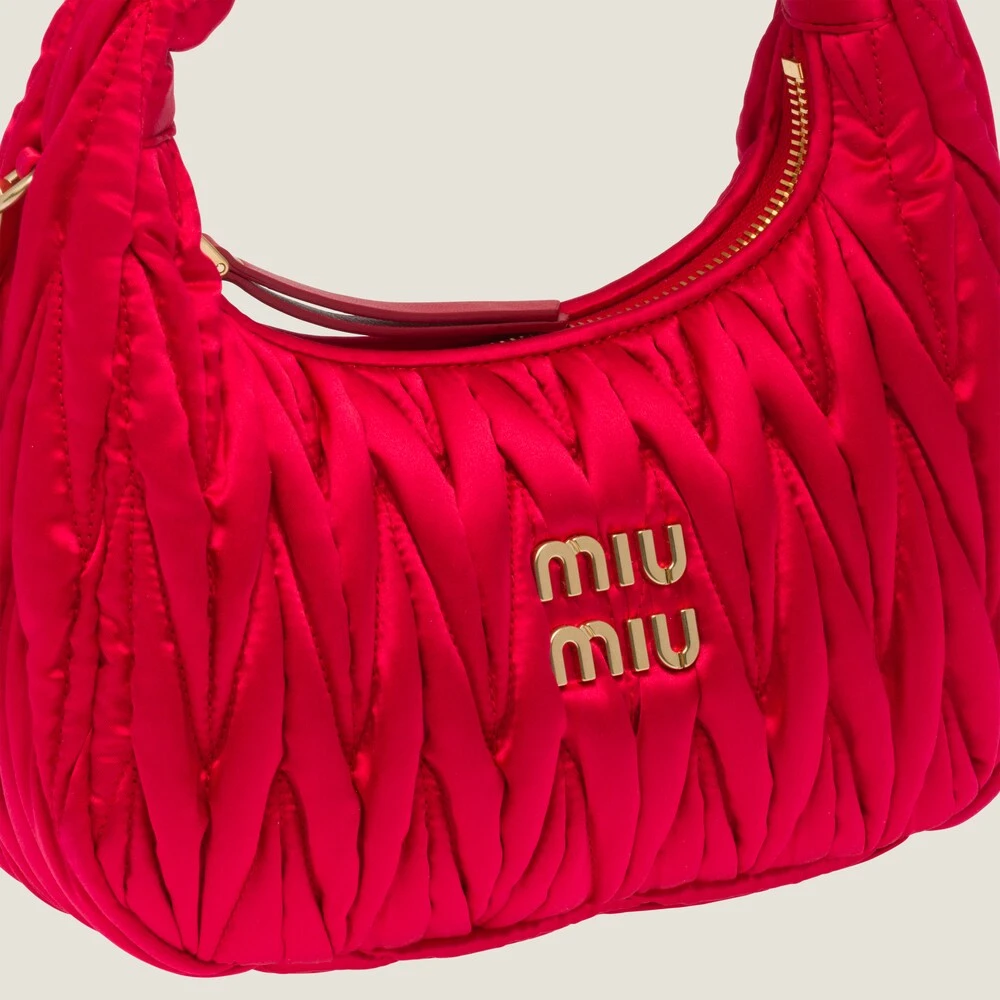 Miu Miu Wander Matelassé Satin Mini Hobo Bag - Image 7