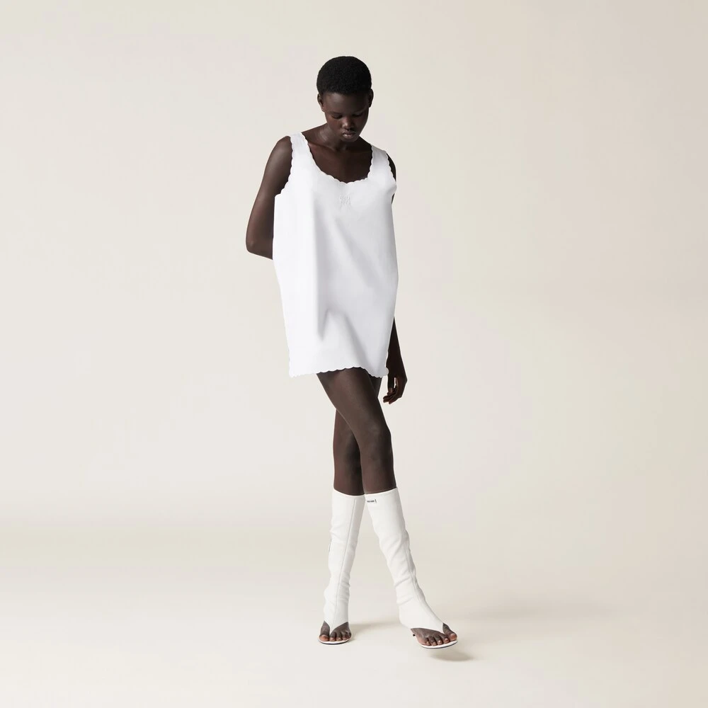 Miu Miu Embroidered Poplin Mini-dress - Image 2