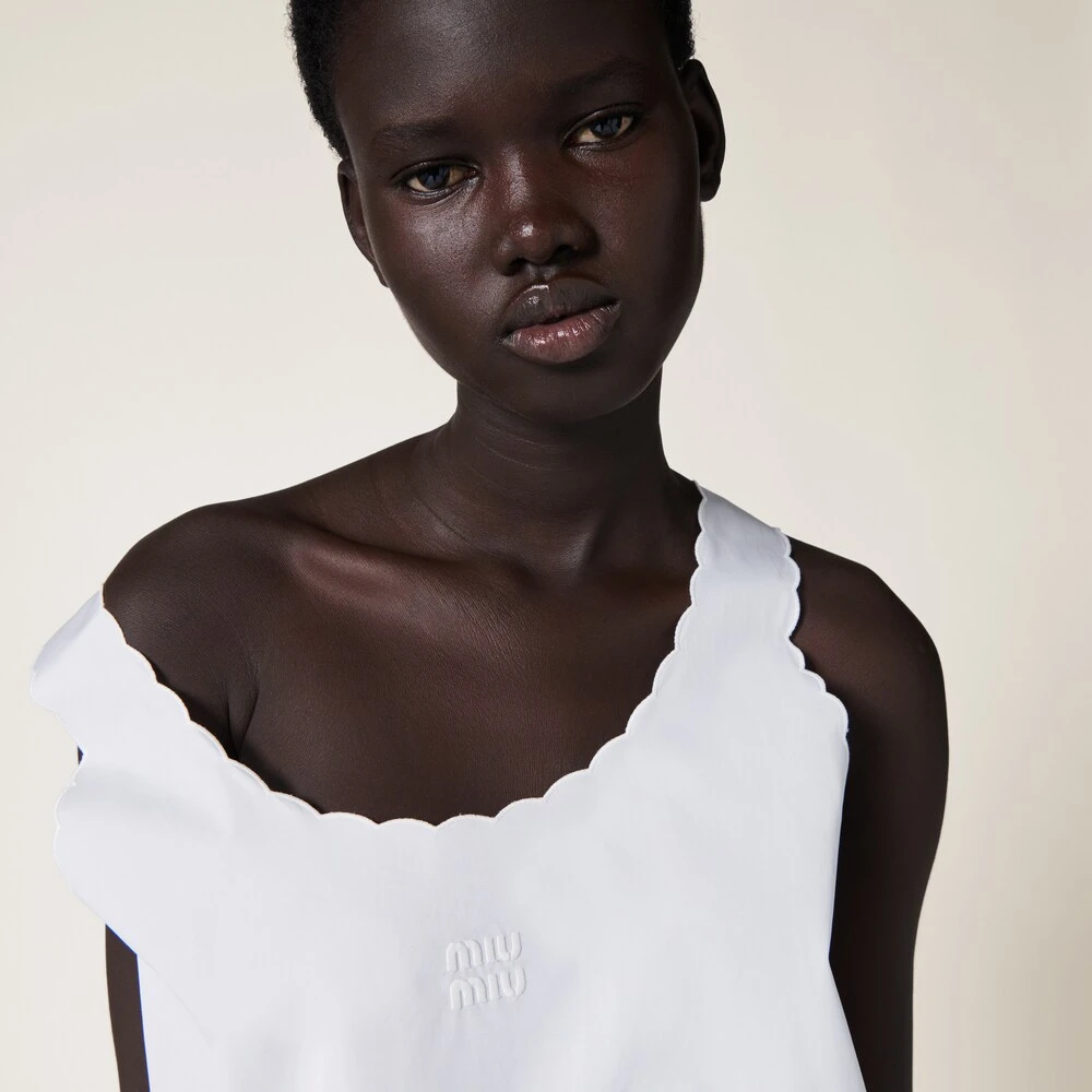 Miu Miu Embroidered Poplin Mini-dress - Image 5